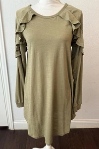 Abito tunica UMGEE donna moda fiori manica lunga boho esercito tasca taglia small - Foto 1 di 5