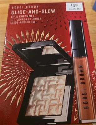 Bobbi Brown Glide-and-Glow Lip Gloss & Highlighter Set NIB Pink Glow RP: $39 - Image 1 of 4