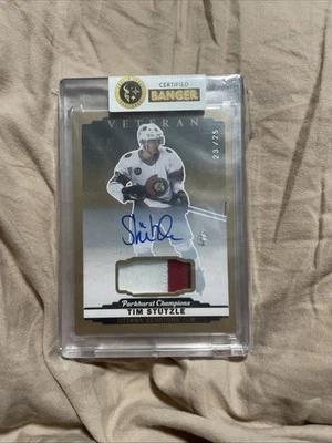 2022-23 Upper Deck Parkhurst Champions - Tim Stutzle #165 Patch Auto /25   - Image 1 of 2