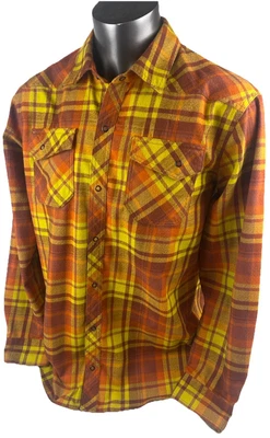 LL Bean Overland Performance Flannel Shirt Mens L Plaid Elbow Patches Wool Blend - Image 1 of 4