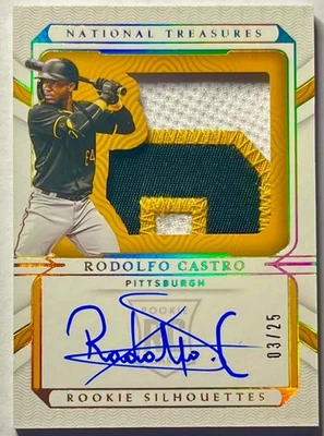 2022 National Treasures Rodolfo Castro Rookie Silhouettes RPA RC Tri-Color /25 - Image 1 of 2