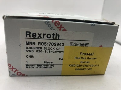 Rexroth Ball Rail Runner Block Kwd-020-Sns-C0-H-1 - Stainless Steel - Image 1 of 3