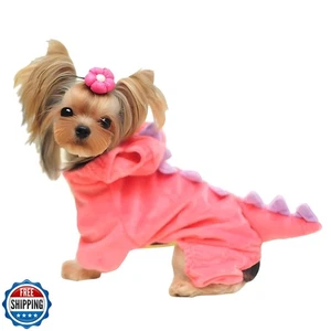 Hotumn Dinosaur Dog Halloween Costume Pet Dino Hoodie for Small Dogs (Small, - Picture 1 of 5