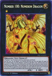 Number 100: Numeron Dragon Secret Rare Dragons of Legend: Unleashed YuGiOh Car - Picture 1 of 1