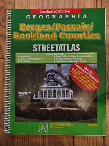 Geographia Bergen/Passaic/Rockland Counties Street atlas Laminated - Picture 1 of 3