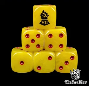 Yellow siege fists for grimdark sci fi tabletop wargames D6 fortress war dice - Picture 1 of 5
