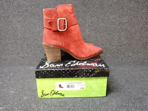 NEW Sam Edelman Leonia Suede Buckle Ankle Boot Spiced Mahogany Women's 8 (SS28) - Picture 1 of 7
