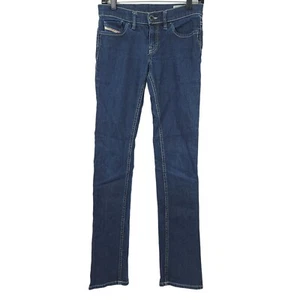Diesel Liv Jean Women Sz 27 Dark Wash Denim Low Rise Stretch Straight Made Italy - Picture 1 of 15