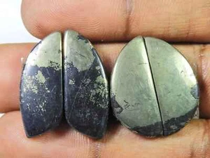 Natürlicher Appach Gold Pyrit 2 passende Paar ausgefallene Cabochon Edelstein... - Bild 1 von 9