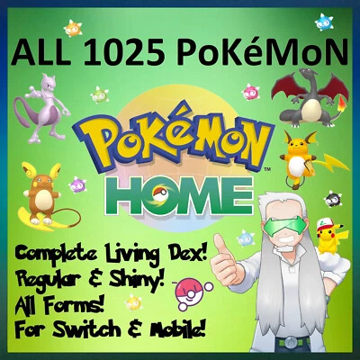 Pokemon Home All 1025 Living Dex Livedex Complete National Shiny