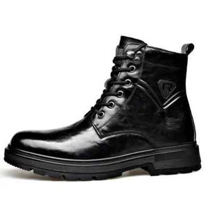 Men's Side Zipper Genuine Leather Ankle Boots Casual Designer Comfortable Shoes - Picture 1 of 26