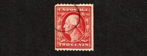 1910 U.S. COIL Issue 2c Carm Washington S.L. Wkm p.12 H Sc#386 Used RARE! - Picture 1 of 1