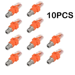 10PC Coaxial to Ethernet Adapter, 2 Pack Coax RF F Female to RJ45 Male Converter - Zdjęcie 1 z 9