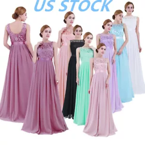 Damen Chiffon Formelles Kleid Abend Party Ballkleid Brautjungfer Langes Kleid - Bild 1 von 89