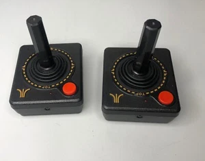 2 Atari Wireless Video Game Controller Joystick Power On - Picture 1 of 6