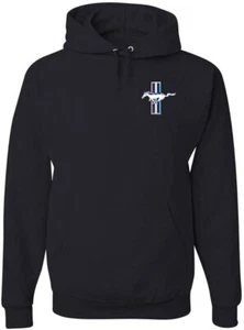 Felpa media Ford Mustang The Legend Lives Classic Muscle Cars con cappuccio nera - Foto 1 di 7