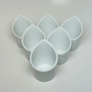 PIER 1 Imports "TASTING PARTY" 6 Mini CERAMIC DESSERT / AMUSE BOUCHE CUPS White - Picture 1 of 5