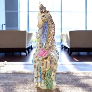 Jay Strongwater Mom and Baby Giraffe Glass Ornament SDH20102-250 Christmas - Picture 1 of 5