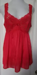 Shadowline lace vintage baby doll Nightie Size 2X Red Style 33737 - Picture 1 of 2