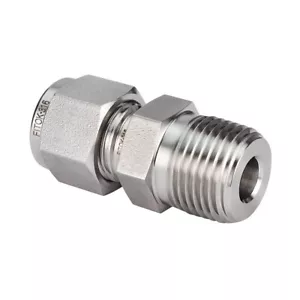 FITOK 316 Stainless Steel Tube Fitting Male Connector 1/4" Tube OD x 1/4" MNPT - Picture 1 of 1