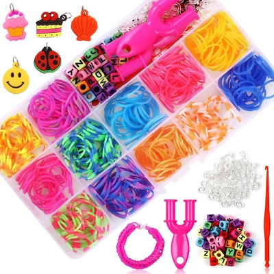 Loom Bänder Set, 600 Stück Loops Gummis, Bunt Loom Gummibänder Set Für Mädchen J