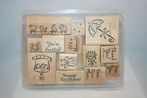 Stampin Up Rubber Stamp Set - Announcements - 13 Stamps - 2000 - Used - Picture 1 of 2