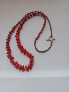 HALSKETTE, HANDGEFERTIGTE NATÜRLICHE KORALLE 19" TQ04  - Bild 1 von 5