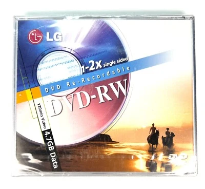 LG DVD-RW DVD Re-Recordable 120 Min Video 4.7 GB Data (DVD) Sealed - Image 1 of 4