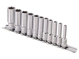 Genius Tools 12pc 1/2" Dr Deep Socket Set | 8mm - 19mm | Cr-V Steel Made Taiwan - Picture 1 of 2
