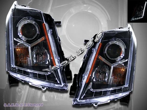 2010-2014 Cadillac SRX proyector negro tira de LED faros estilo ámbar 12 13 - Imagen 1 de 2