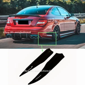 Gloss Black Rear Bumper Spoiler Splitters For BENZ W204 C350 C300 C63 2008-2011 - Picture 1 of 8