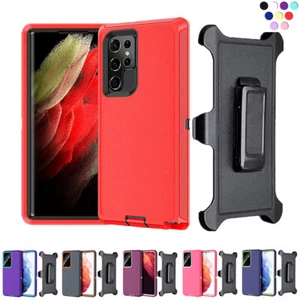 For Samsung Galaxy S22 21 Note 8 9 20 Ultra S9 10+ Plus Shockproof Defender Case - Picture 1 of 18