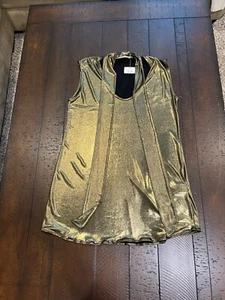 NWT– “VERONICA M” GOLD SCOOP NECK SLEEVLESS TANK WITH TIE - SMALL - Picture 1 of 10