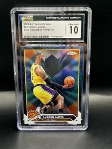 2023-24 Topps Chrome - Blue Basketball Refractor #23 LeBron James CGC 10 GEM MT - Picture 1 of 2