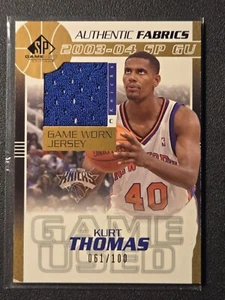 2003-04 SP Game Used Authentic Fabrics Gold /100 Kurt Thomas KTJ New York Knicks - Picture 1 of 3