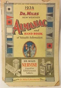Dr Miles New Weather Almanac Handbook Information Vintage 1934 Paperback - Picture 1 of 6