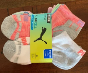 Girls Youth Puma DryCell Socks 10 Pair NIP Sz 4-9.5 Multi Color - Picture 1 of 5