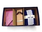 $90 Four In Hand Mens Accessory Travel Gift Set Necktie Bracelet Tie Clip Socks