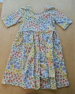 NWT HANNA ANDERSSON WILDFLOWERS ELBOW SLEEVE SKATER DRESS WITH POCKETS  110 5 - Picture 1 of 8
