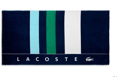 New Authentic Lacoste  Check Beach Towel 100% Cotton 36x72 - Image 1 of 2