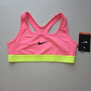Nike Girls Size Medium Sports Bra ~ NWT ~ Pink Yellow Brand NEW - Picture 1 of 1