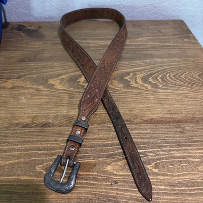 Very Vintage Fritch Bros. Hollywood Sterling Silver Belt Buckle Set Sz 37”-40” - Image 1 of 4