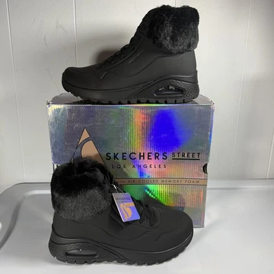 Botas de calle Skechers para mujer talla 8 negras Uno resistentes otoño aire imitación piel invierno Foto 1 de 4