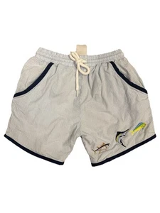 Boys Busy Bee Smocked Swim Trunks Size 6 Blue Fish Shorts - Picture 1 of 3