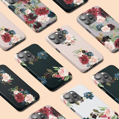 Персонализированный чехол для телефона iPhone 17 16 15 14 13 Pro Max цветочный розовый - Изображение 1 из 4
