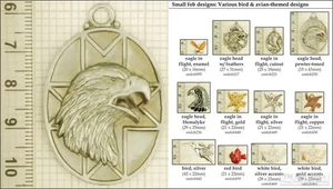 Bird decorative fobs, various designs & watch chain options - Picture 1 of 7