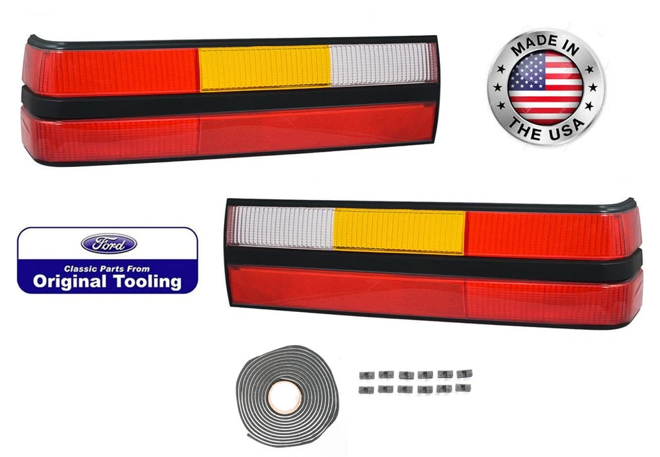 1983-1984 Ford Mustang OEM Stock Tail Light Taillights Lenses Pair LH & RH - Image 1 of 2