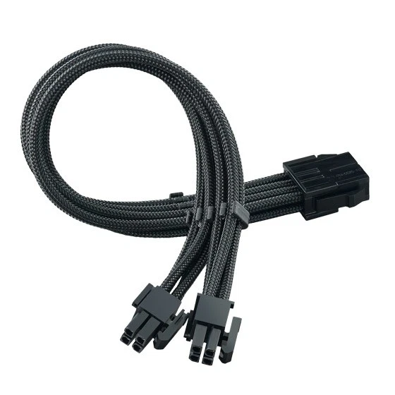 SilverStone EPS 8-Pin zu EPS/ATX 4+4-Pin Kabel, 300mm - schwarz - Bild 1 von 1
