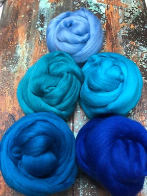 Bolsa de 10 oz de fieltro giratorio azul mezcla de colores bayou fieltro lana merino Foto 1 de 2