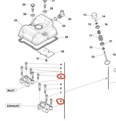 Parafuso de tampa de came cabeça de cilindro Husqvarna fabricante de equipamento original PN 8a00a7085 2009-2012 TXC TE 250 310 - Imagem 1 de 4